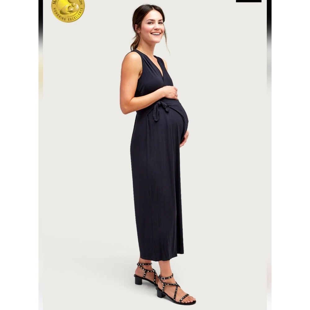 Nom Francesca Black Maternity Jumpsuit Size L